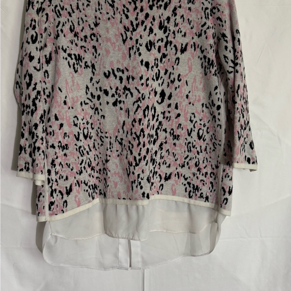 Leopard Print Layered Women's Top - Pink and Black